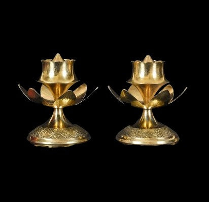 Brass Set of 2 Incense Holder/Burner for Temple/Home/Office